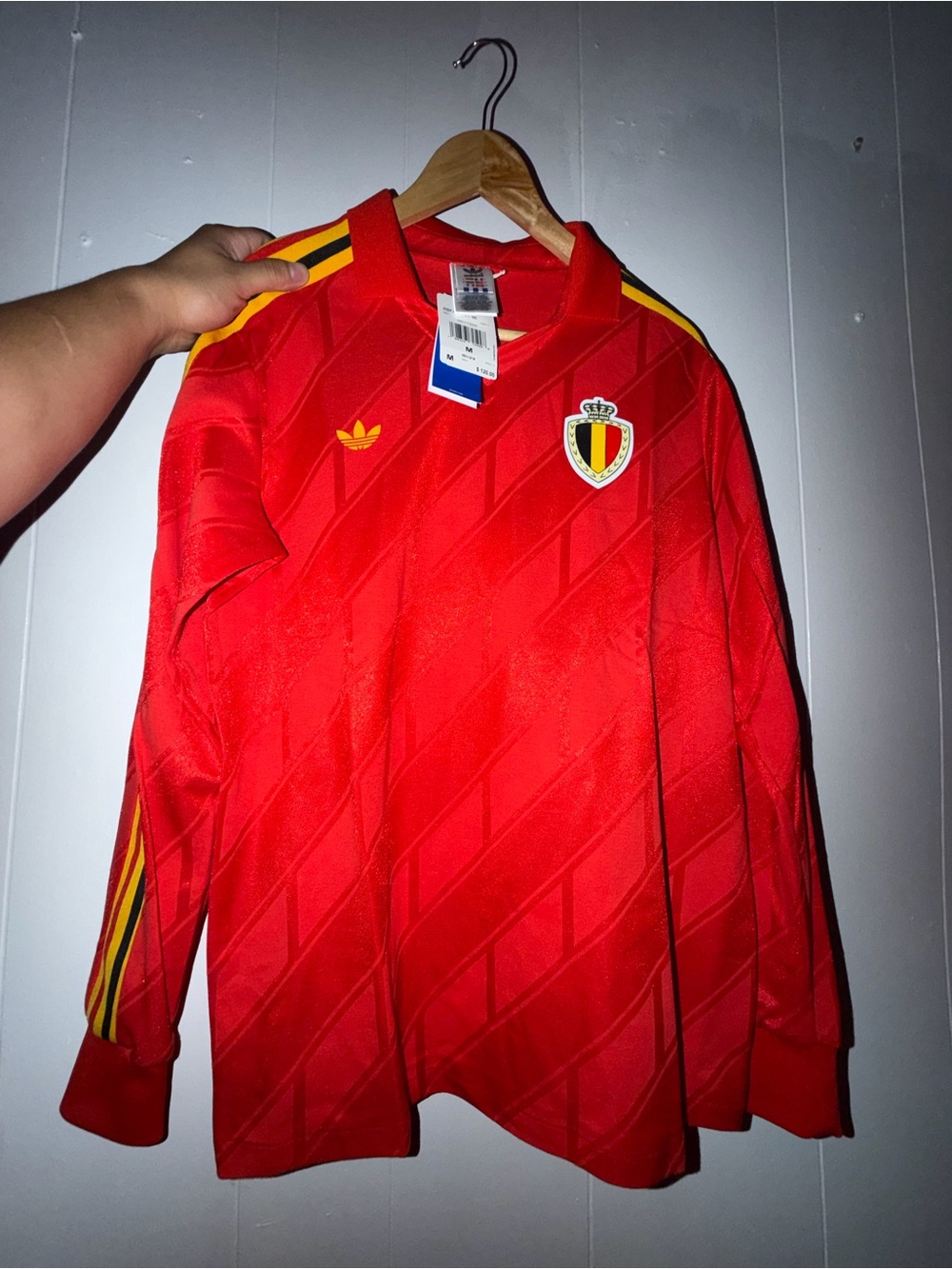Men Adidas Belgium Long sleeve retro jersey Size M